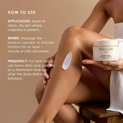 BODY FIRM Crepe Erase Body Repair Treatment, Anti-Aging Wrinkle Cream, Support Skins Natural Elastin & Collagen Production - 10oz
